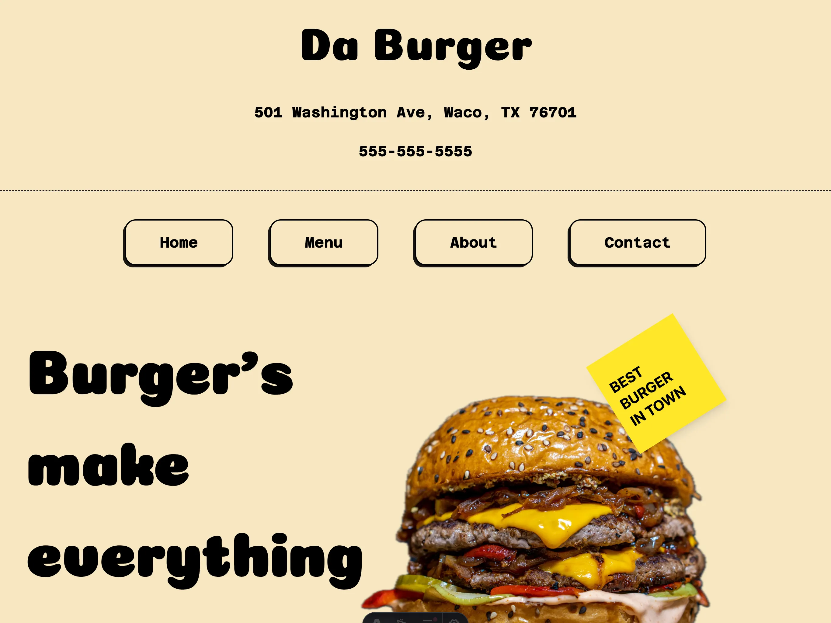 Burger Project Screenshot